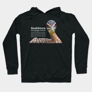 Sunbittern tropical bird white text Hoodie